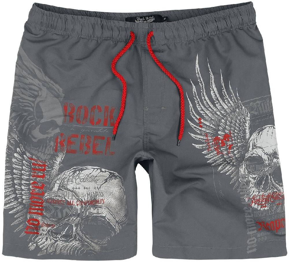 EMP Badeshort grau von Rock Rebel by EMP Räumungsverkauf
