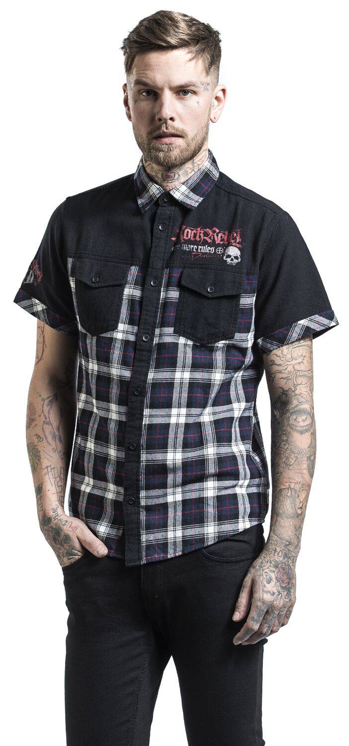 EMP Kurzarmhemd schwarz von Rock Rebel by EMP Tägliche Deals