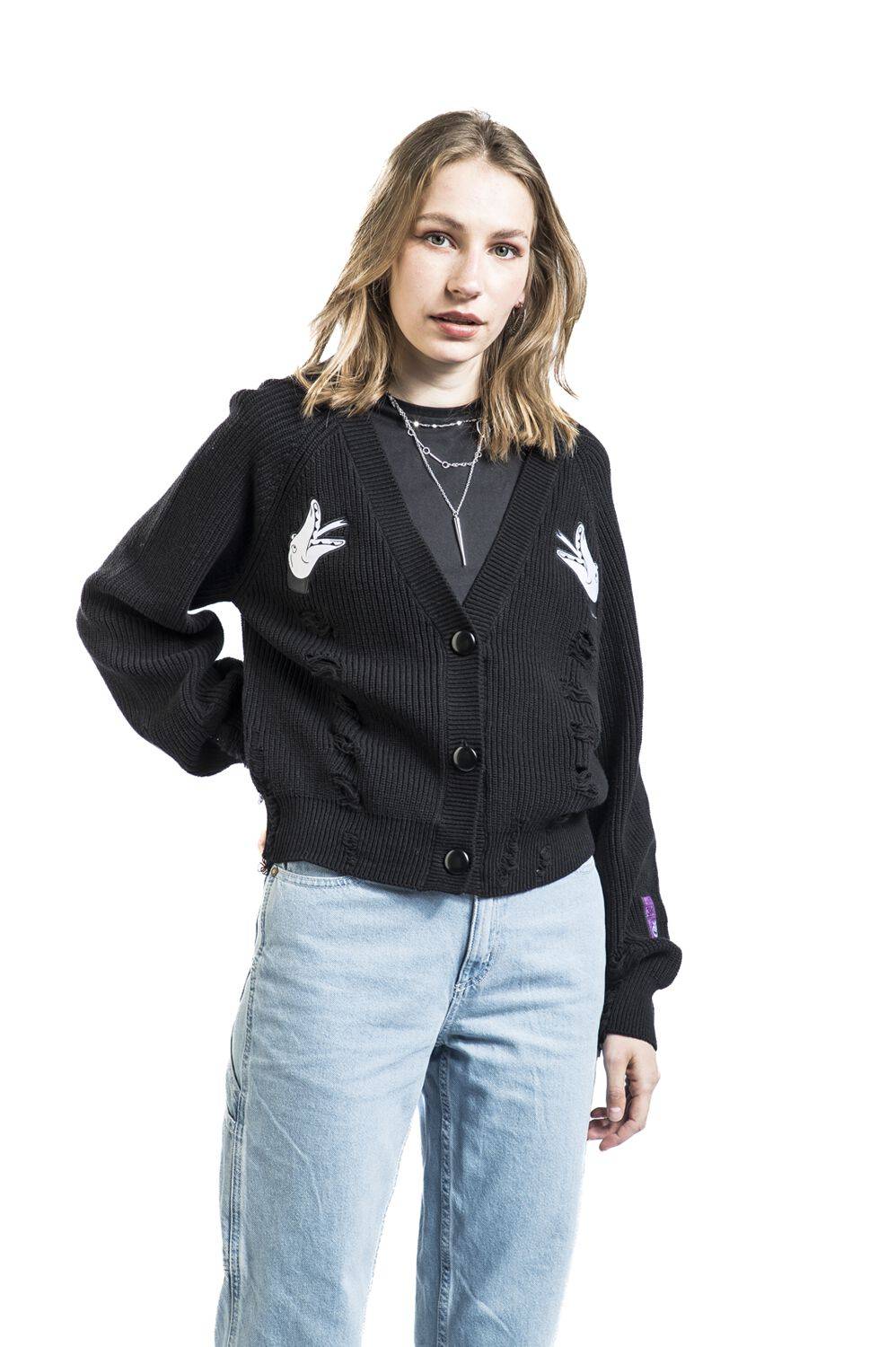EMP "Snake" Cardigan schwarz von The Nightmare Before Christmas Neueste Stile