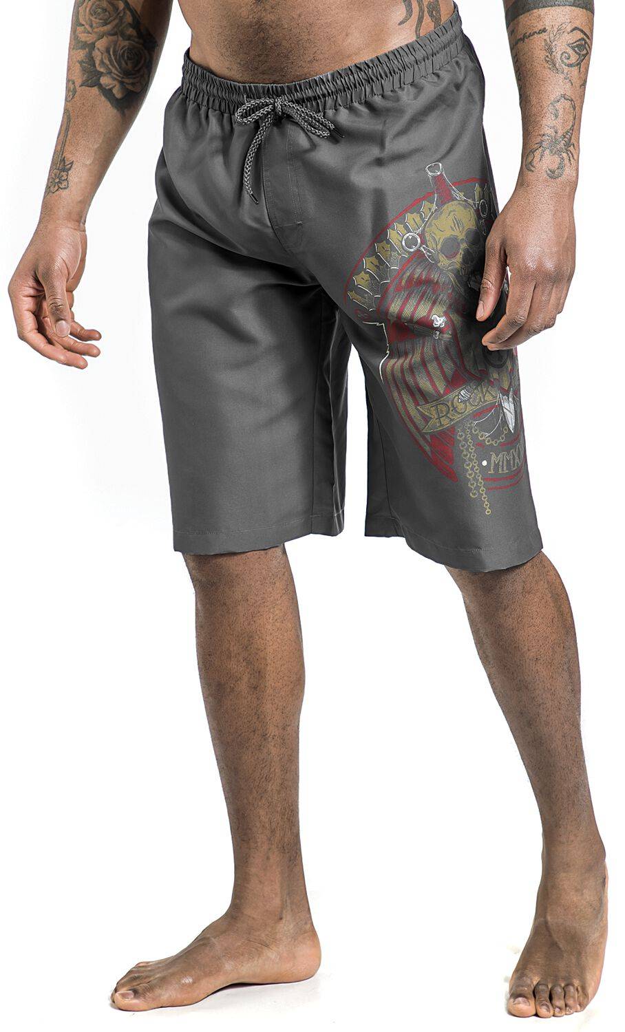 EMP Badeshort grau von Rock Rebel by EMP Zeitbegrenzte Promotion