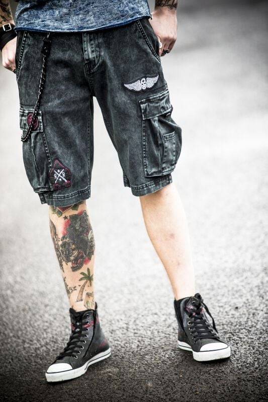 EMP Short dunkelgrau von Rock Rebel by EMP Bis zu 65% Rabatt