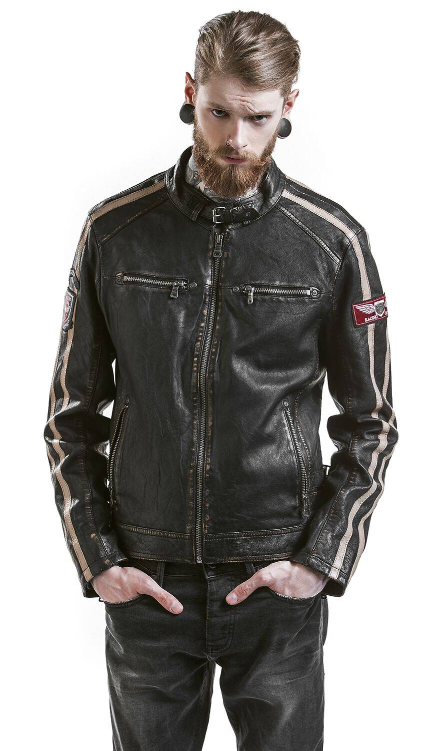 EMP "Race" Lederjacke dunkelbraun von Gipsy Nur für heute