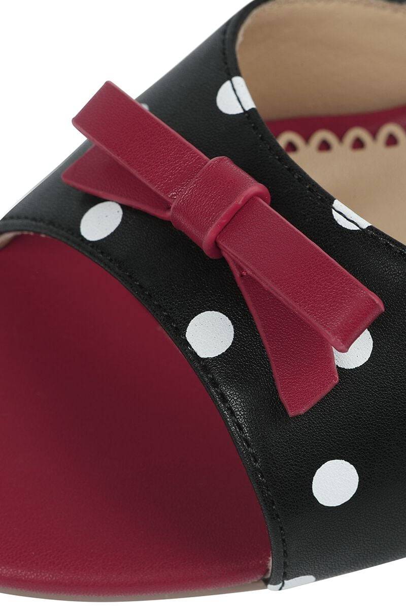 EMP "Poppy Polka Open Toe Sandals" High Heel schwarz/rot von Banned Retro Bis zu 55% Rabatt