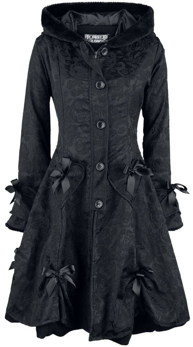 EMP "Alice Rose Coat" Wintermantel schwarz von Poizen Industries Muttertagsangebot