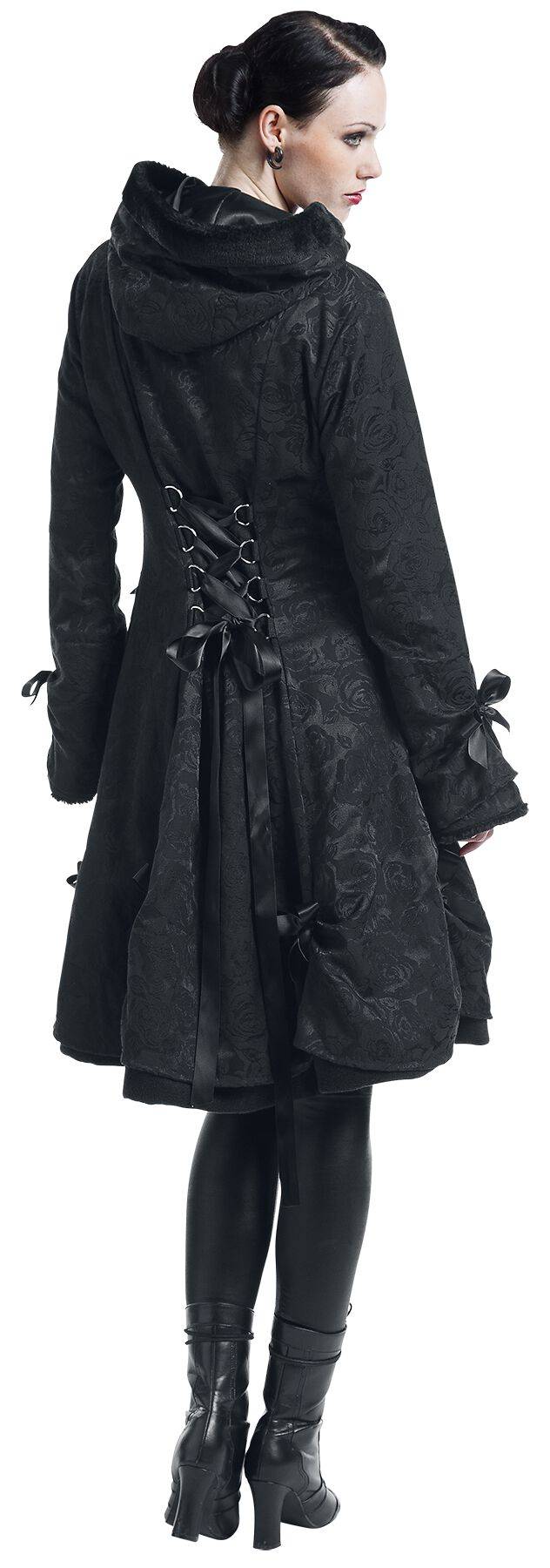 EMP "Alice Rose Coat" Wintermantel schwarz von Poizen Industries Muttertagsangebot