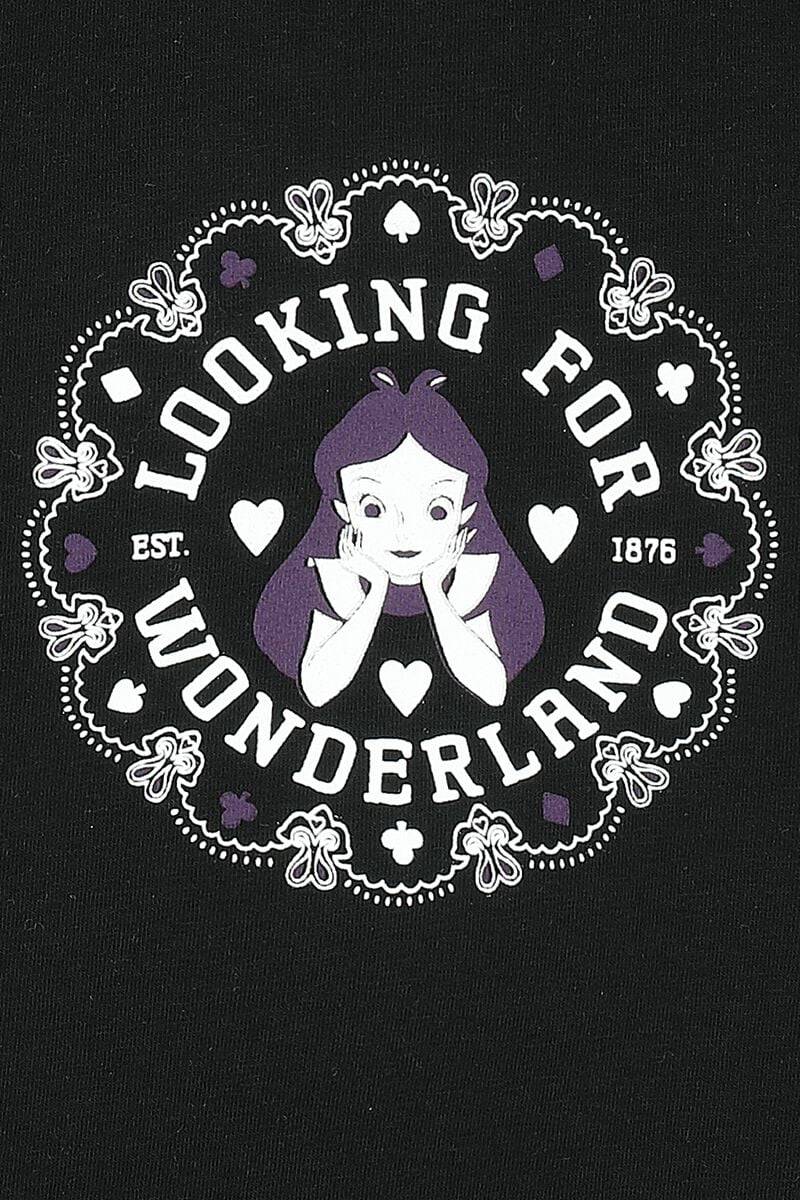 EMP "University" T-Shirt lila/schwarz von Alice im Wunderland Super Sparpreis