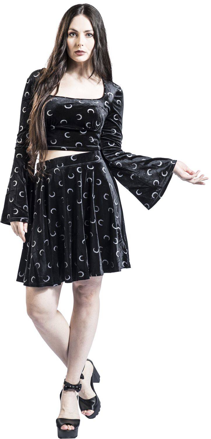 EMP "Misty Moon Top" Langarmshirt schwarz/weiß von Hell Bunny Letzter Tag