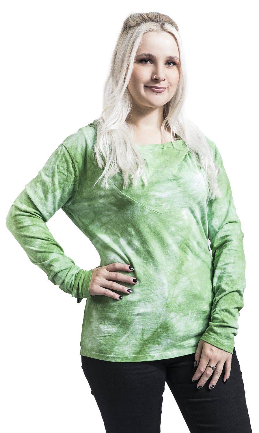 EMP "Hooded Top Deva" Kapuzenpullover grün von Outer Vision 50% Rabatt für begrenzte Zeit