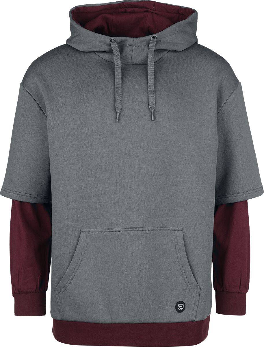 EMP Kapuzenpullover grau/bordeaux von RED by EMP Sonderangebot