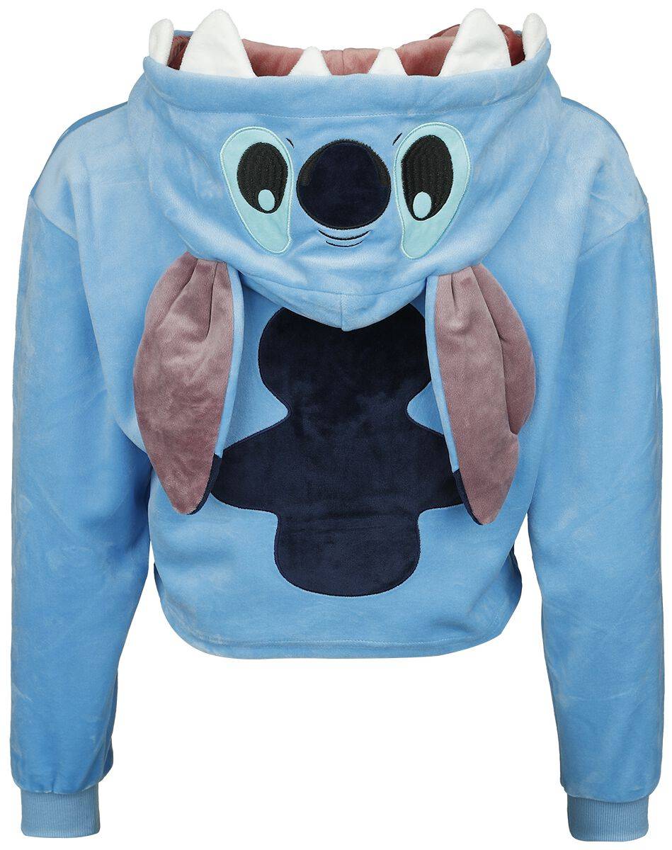 EMP "Stitch Novelty Cropped" Kapuzenpullover blau von Lilo & Stitch Versandkostenfrei