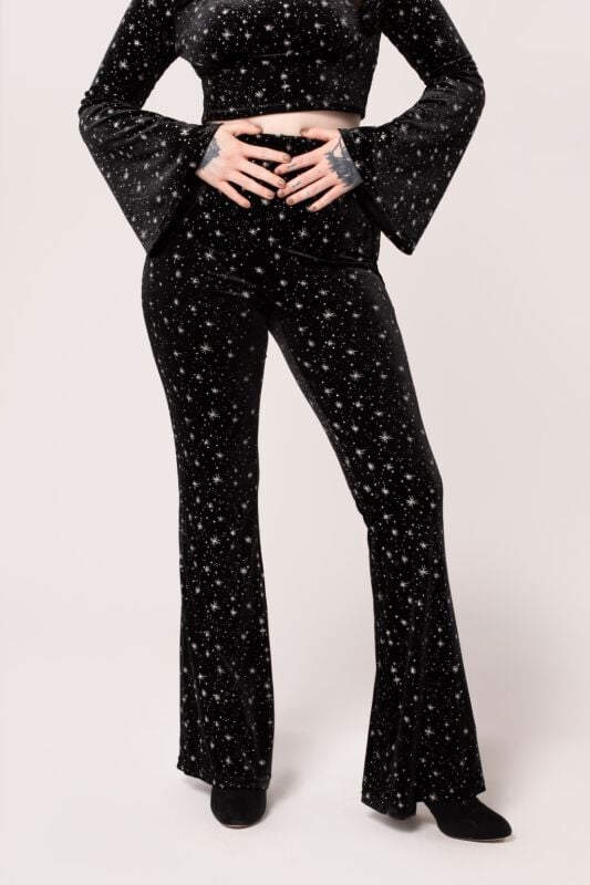 EMP "Vela Trousers" Stoffhose schwarz/weiß von Hell Bunny