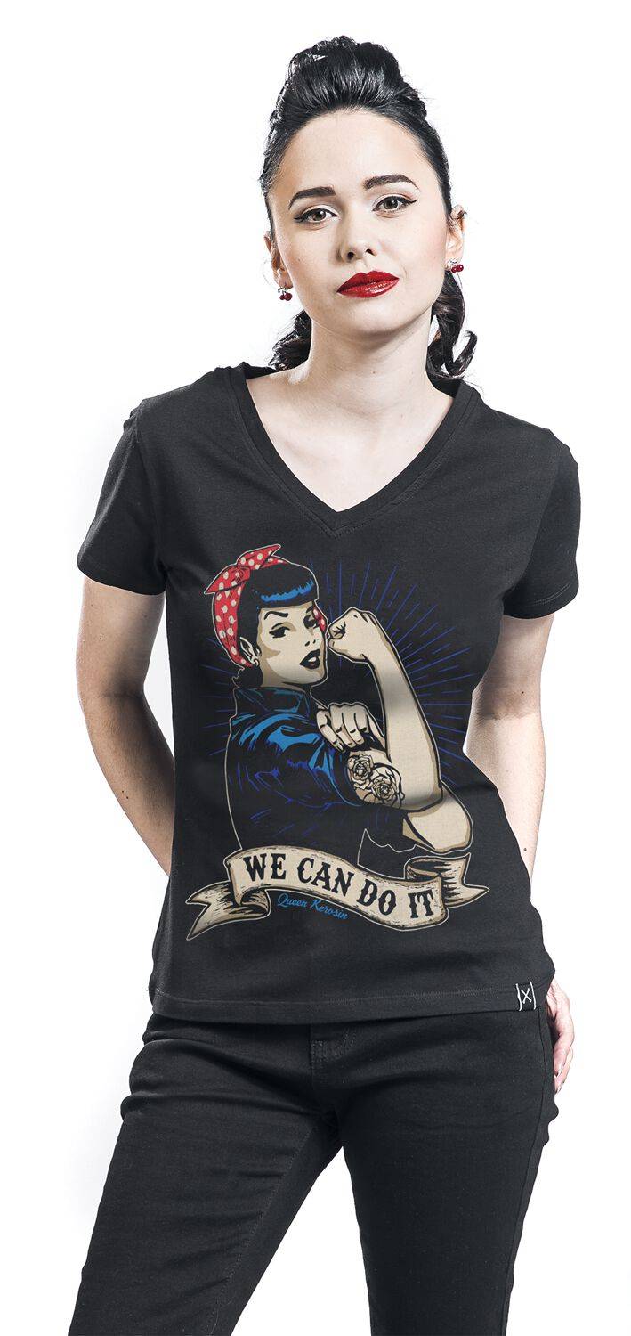 EMP "We Can Do It" T-Shirt schwarz von Queen Kerosin Sonderangebot der Fabrik