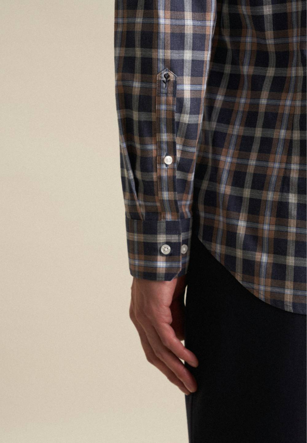 Seidensticker Fil a fil Flanellhemd in Shaped mit Button-Down-Kragen Auslauf
