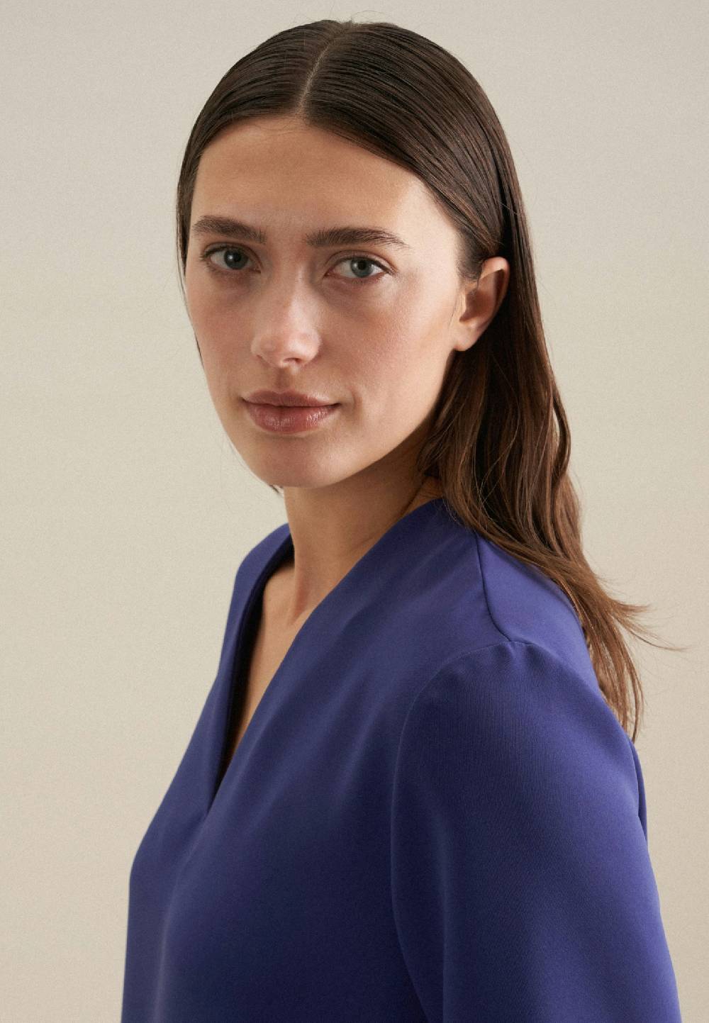 Seidensticker V-Neck Shirtbluse Regular Tiefpreis