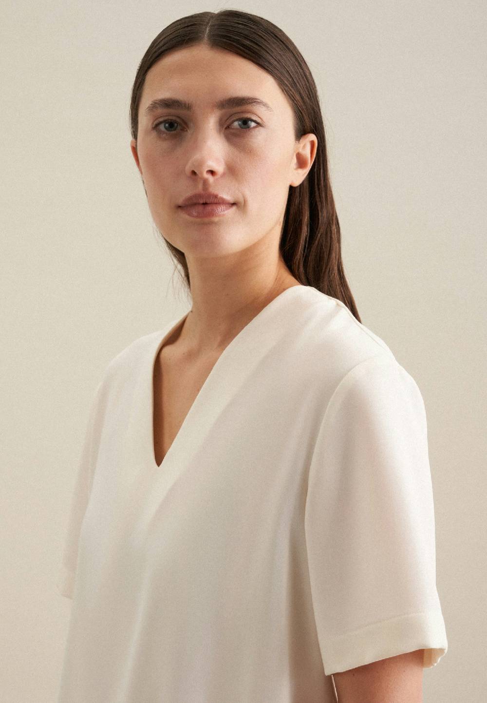 Seidensticker V-Neck Shirtbluse Regular im Angebot