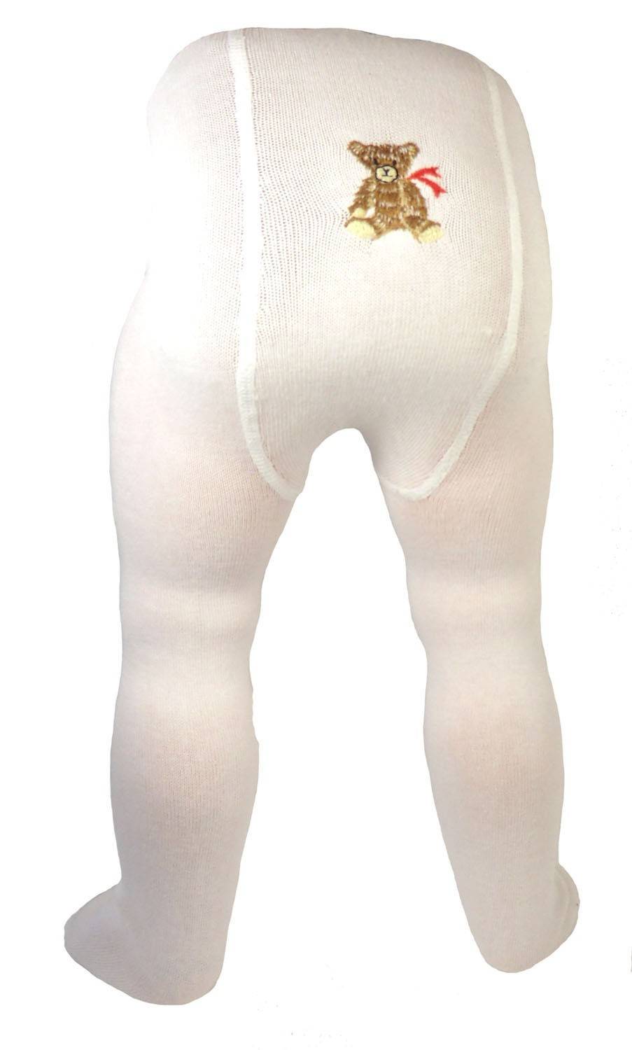 Shimasocks Baby Strumpfhose weiß mit Stickmotiv