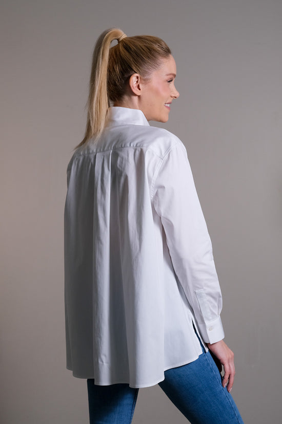 Soluzione Bluse in H-Form mit Stehkragen und Quetschfalte am Rücken Super Rabatt