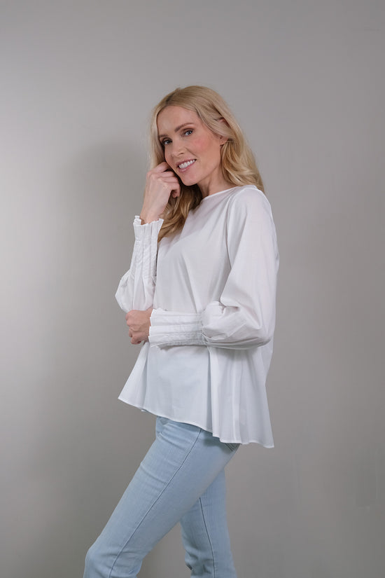 Soluzione Langarmshirt mit RN und Faltenlegung an der Manschette 50% Rabatt mit kostenlosem Versand