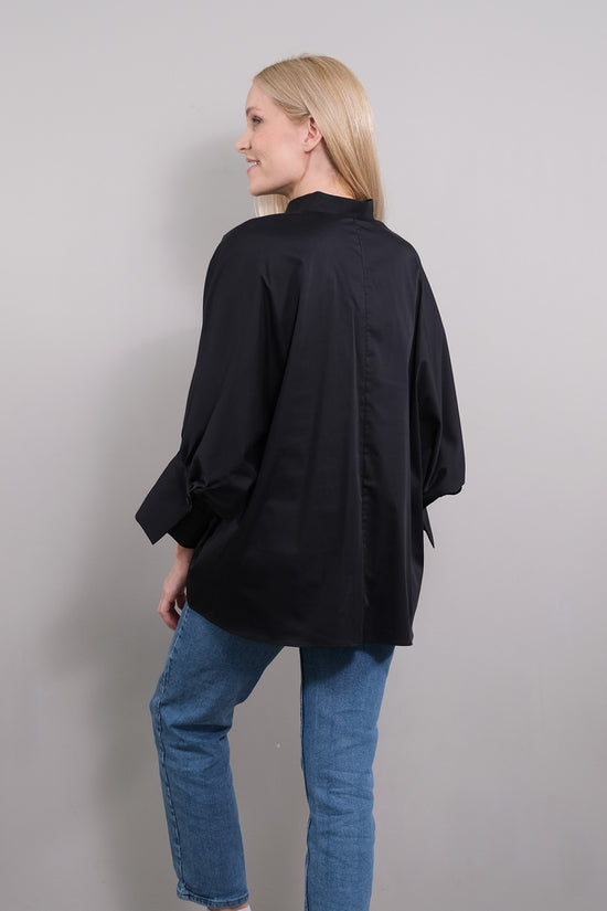 Soluzione Bluse mit 7/8 Ballonärmel Bianca Neueste Stile