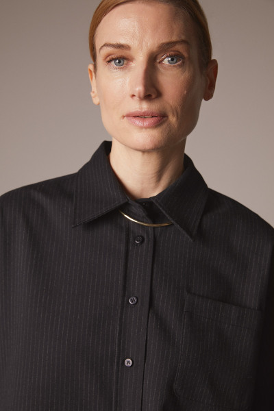 Sosue Pinstripe Blouse Black Black Friday Preise