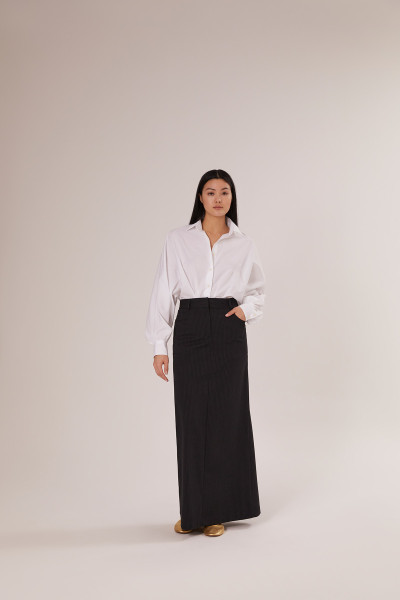 Sosue Pinstripe Skirt Black Im Verkauf