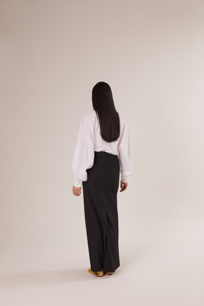 Sosue Pinstripe Skirt Black Im Verkauf