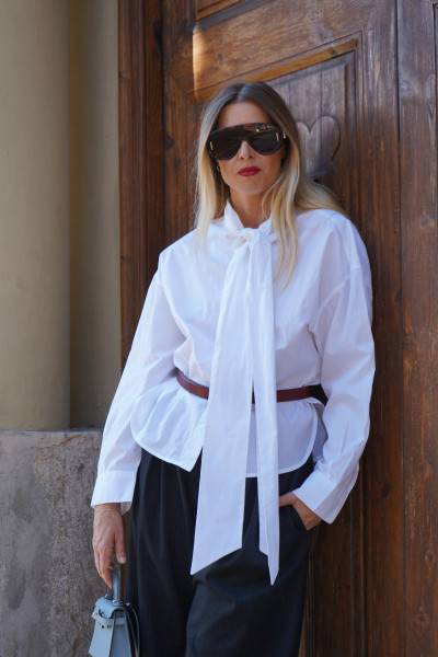 Sosue Bow Blouse White Hotsell