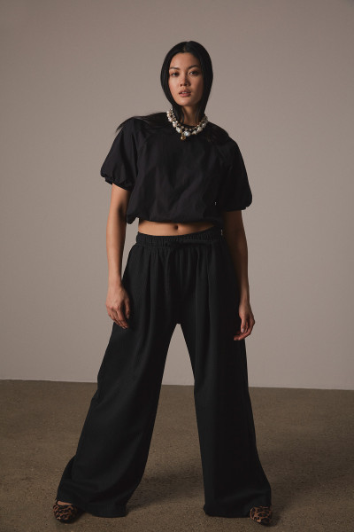 Sosue Pants Pinstripe Black Limitierter Zeitrabatt