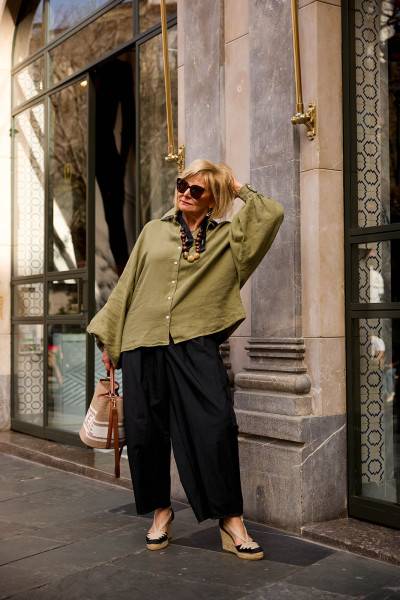 Sosue Bluse Antonia Linen Olive Clearance-Verkauf