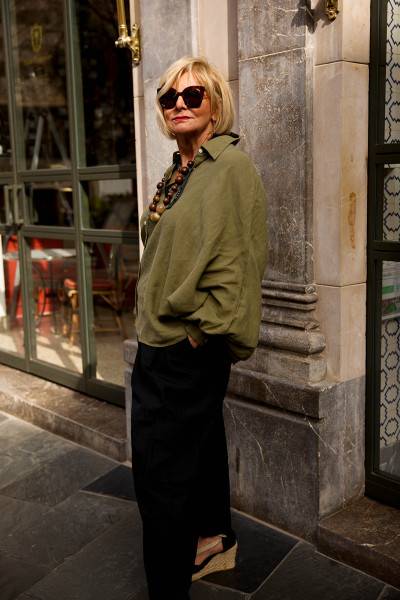 Sosue Bluse Antonia Linen Olive Clearance-Verkauf