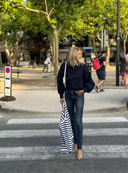 Sosue Bluse Antonia Slim Dark Blue Verkauf