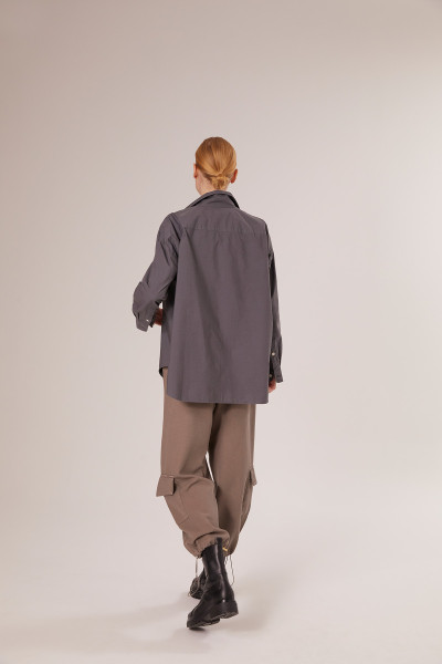 Sosue Bluse Boyfriend Anthrazit Tägliche Deals