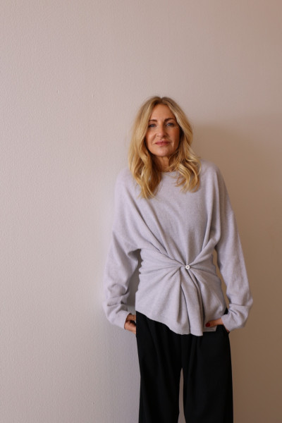 Sosue Wrap Pullover Light Grey Letzte 3 Tage