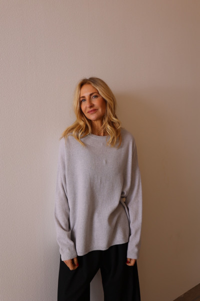 Sosue Wrap Pullover Light Grey Letzte 3 Tage