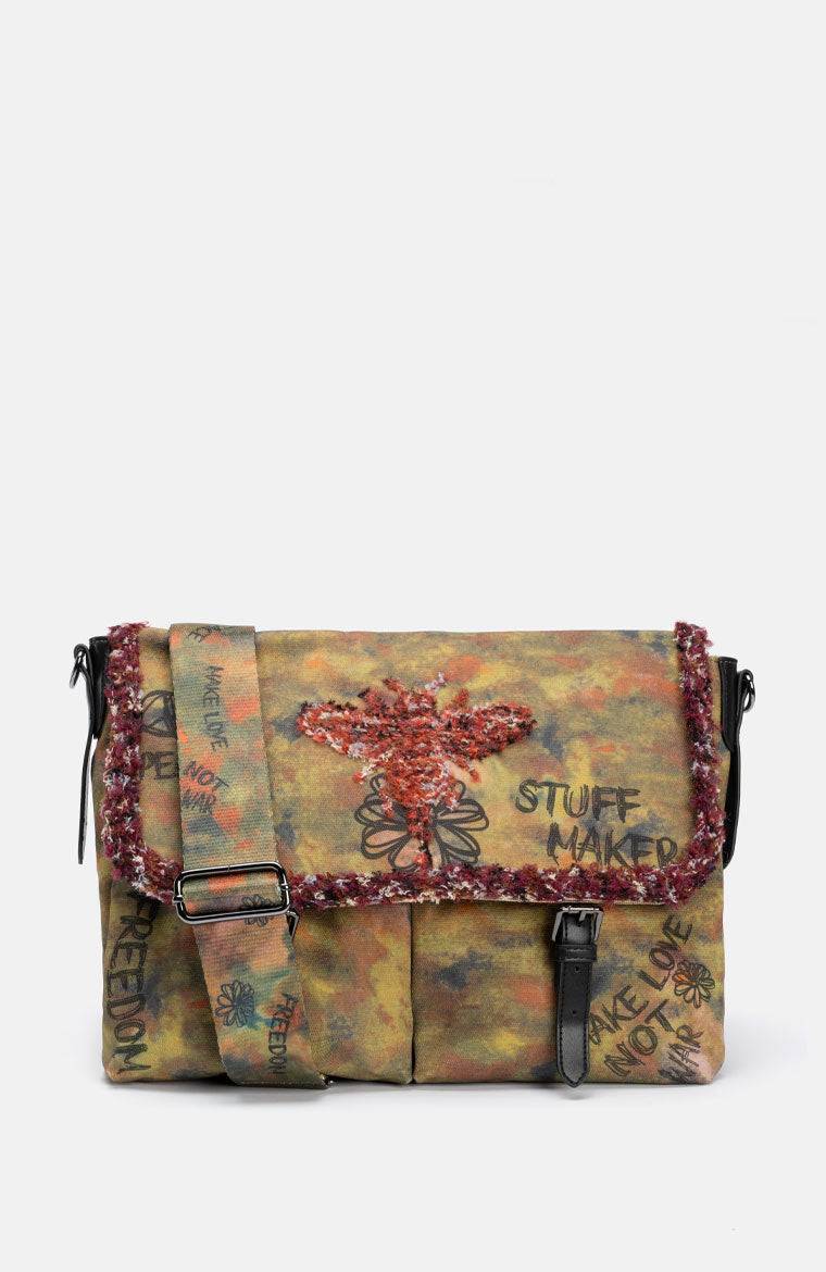 Stuff Maker Iconic Messenger bag in Used Khaki Letzte 3 Tage