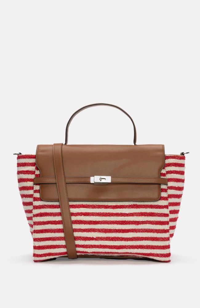 Stuff Maker Beach Handbag in Rot gestreift Zeitbegrenzte Promotion
