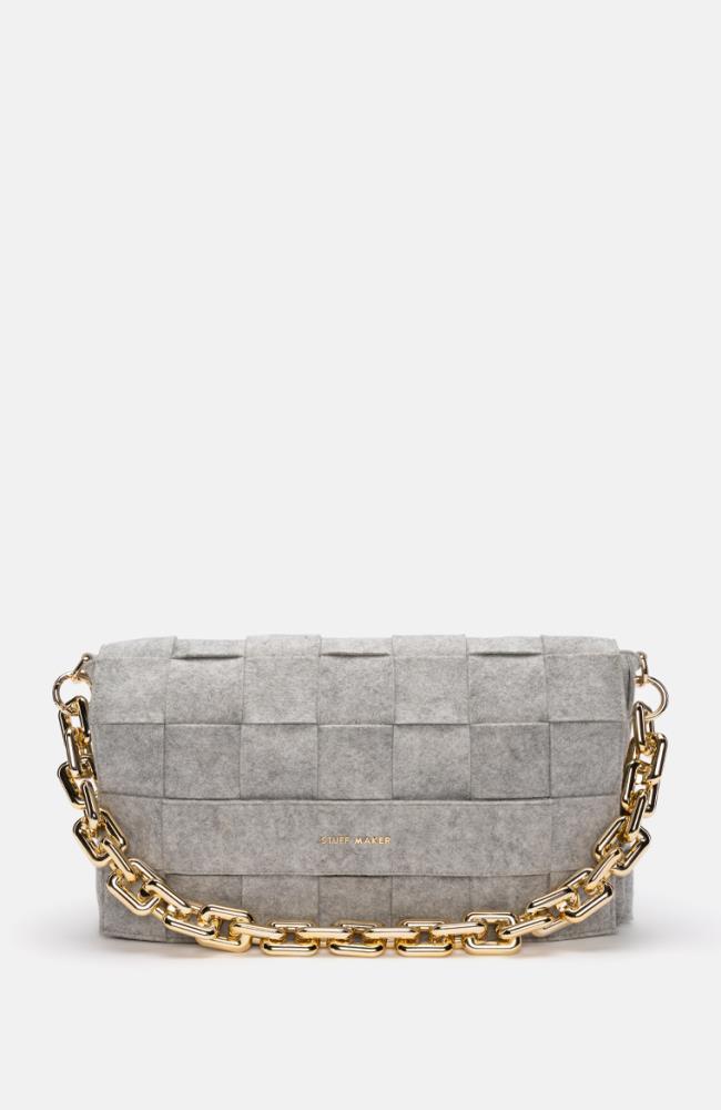 Stuff Maker Geflochtene Handtasche in Grau Bis zu 60% Rabatt