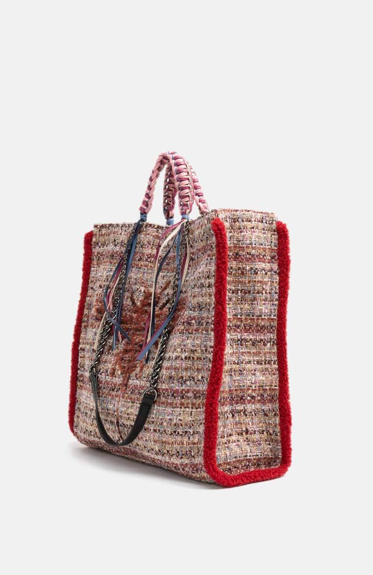 Stuff Maker Bouclé-Handbag in Bordeaux Bis zu 65% Rabatt
