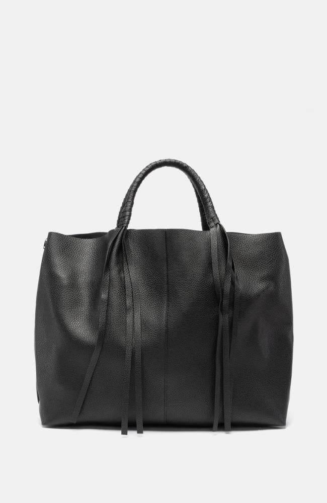 Stuff Maker Leder Shopper in Schwarz Sonderangebote