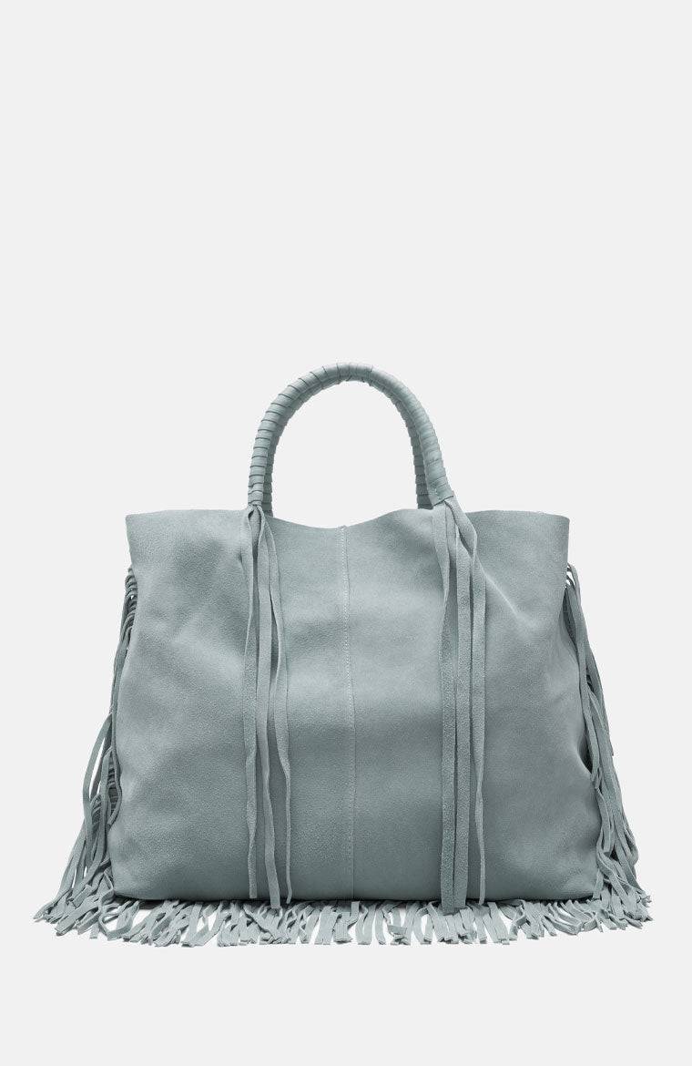 Stuff Maker Velour Leder Shopper in Blau Riesige Ersparnisse