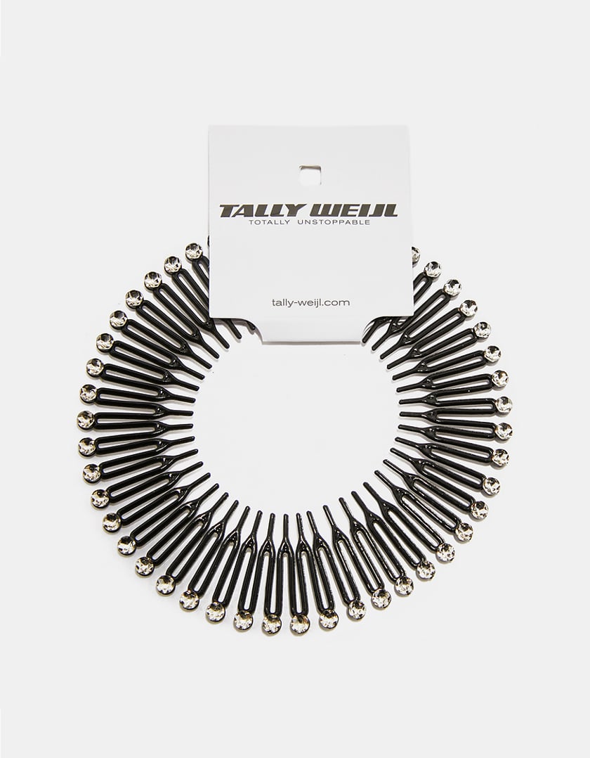 Tally Weijl Schwarzes Swirl Haarband mit Strass Nur für heute